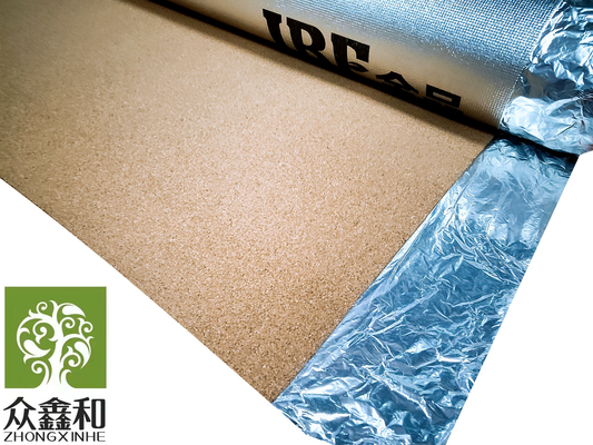 High End Aluminum Foil  2mm Cork Floor Underlayment Eco Friendly For Wood Floor